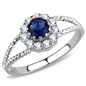 Sapphire Blue Round Cut Crystal and Round Blue Luster Diamonds - Click Image to Close